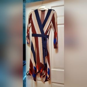 Bcbgmaxazria asymmetrical wrap dress
